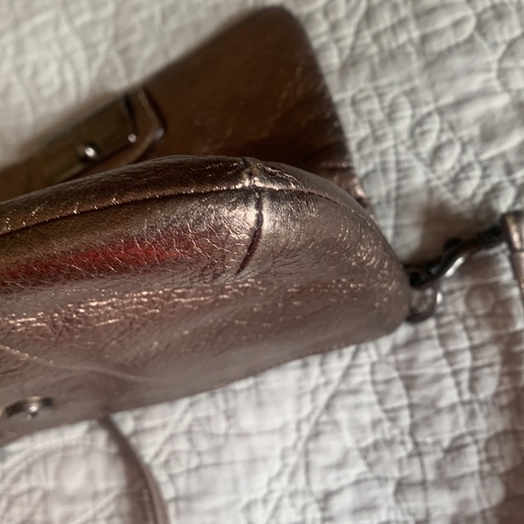 Coach Kristin metallic Brown Crossbody Bag with Textured Leather - Picture 9 of 10
